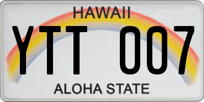 HI license plate YTT007