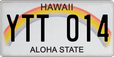 HI license plate YTT014
