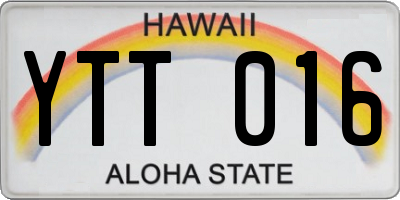 HI license plate YTT016
