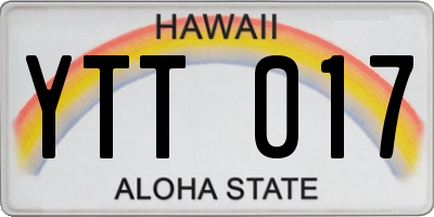 HI license plate YTT017