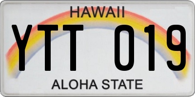 HI license plate YTT019
