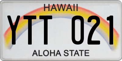 HI license plate YTT021