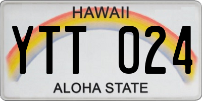 HI license plate YTT024