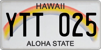 HI license plate YTT025