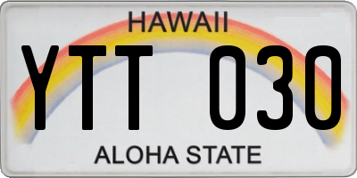 HI license plate YTT030
