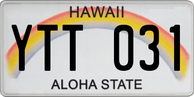 HI license plate YTT031