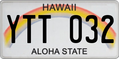 HI license plate YTT032