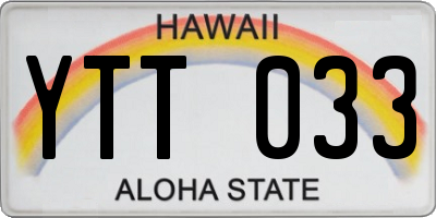 HI license plate YTT033