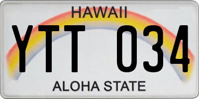 HI license plate YTT034