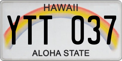 HI license plate YTT037