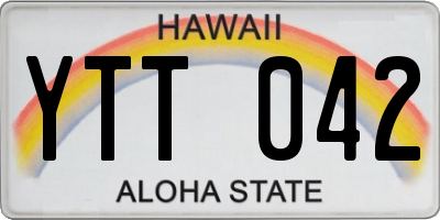 HI license plate YTT042
