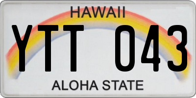 HI license plate YTT043