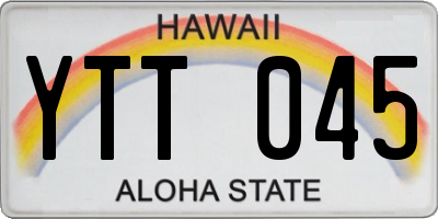 HI license plate YTT045