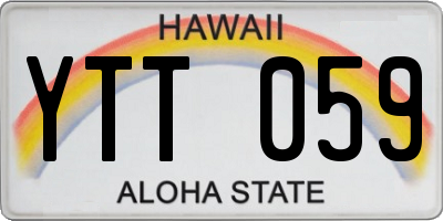 HI license plate YTT059