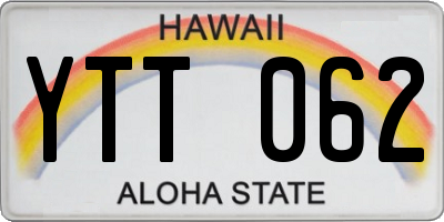 HI license plate YTT062