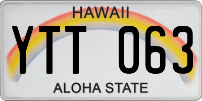 HI license plate YTT063