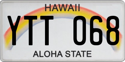 HI license plate YTT068