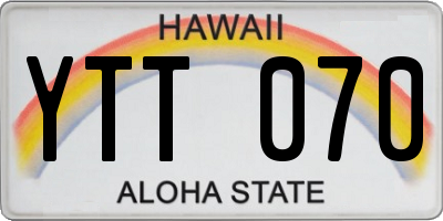 HI license plate YTT070