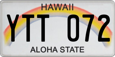 HI license plate YTT072