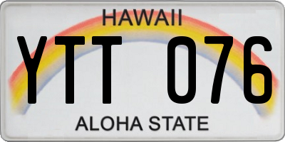 HI license plate YTT076