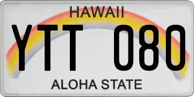 HI license plate YTT080