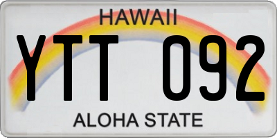 HI license plate YTT092