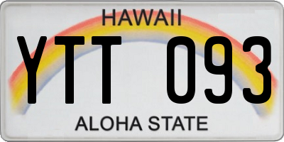 HI license plate YTT093