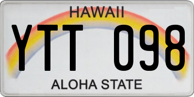 HI license plate YTT098
