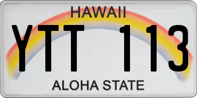 HI license plate YTT113