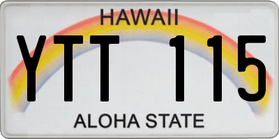 HI license plate YTT115