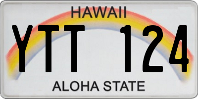HI license plate YTT124
