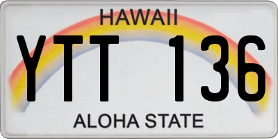 HI license plate YTT136