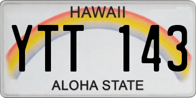 HI license plate YTT143