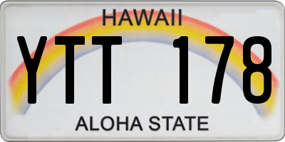HI license plate YTT178