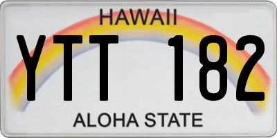 HI license plate YTT182