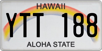 HI license plate YTT188