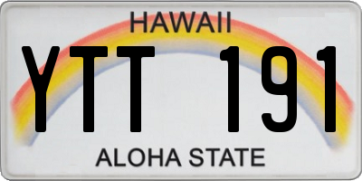 HI license plate YTT191