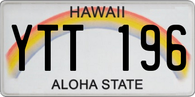 HI license plate YTT196