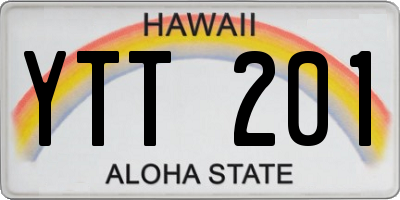 HI license plate YTT201
