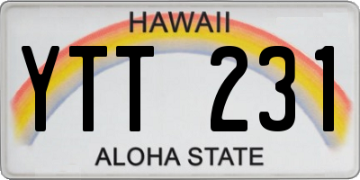 HI license plate YTT231