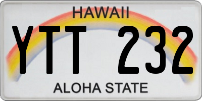HI license plate YTT232