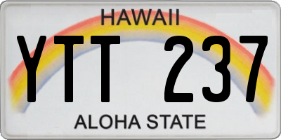 HI license plate YTT237