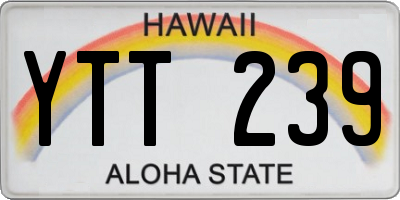 HI license plate YTT239