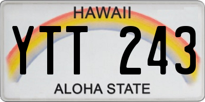 HI license plate YTT243
