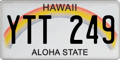 HI license plate YTT249