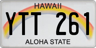 HI license plate YTT261
