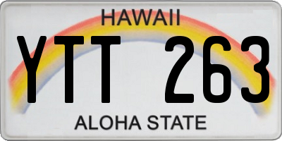 HI license plate YTT263