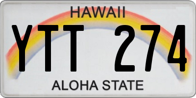 HI license plate YTT274
