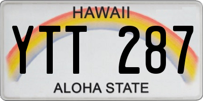 HI license plate YTT287