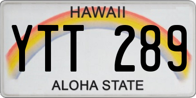 HI license plate YTT289